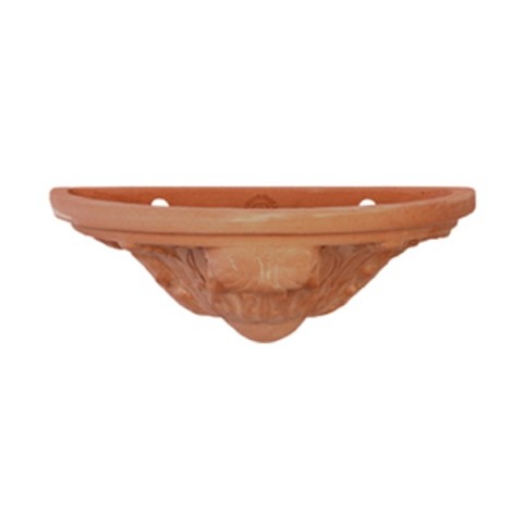 Wall Pocket with Acanthus Leaf in Terracotta
